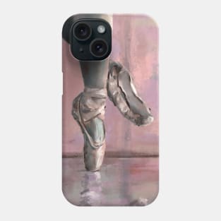 Ballet Shoes Painting in Pink Salmon Background Phone Case