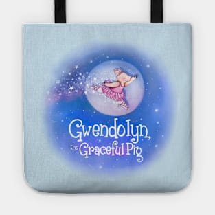 Gwendolyn the Graceful Pig in Blue Tote