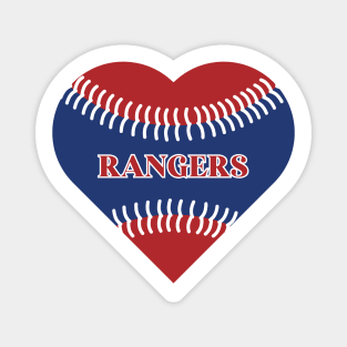 Heart Shaped Texas Rangers Baseball Magnet