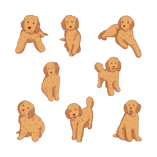 Cute Golden doodle pack by Mayarart