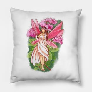 Sweet Marjoram Fairy - watercolour illustration Pillow