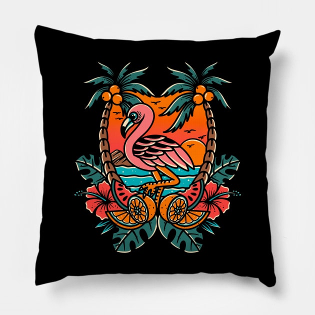 Flamingo Pillow by ILLUSTRA.13