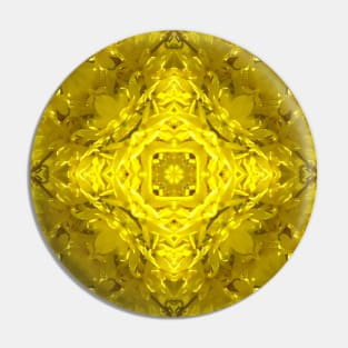 Golden Petal Circle Design Pin