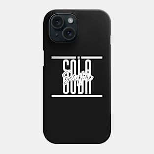 Sola Scriptura white logo design typography Phone Case