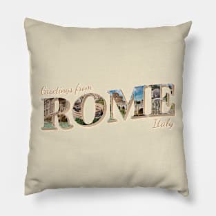 Greetings from Rome in Italy vintage style retro souvenir Pillow