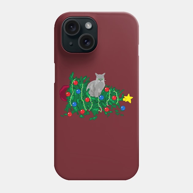 Cat Hates Your Tree - gray Phone Case by CCDesign