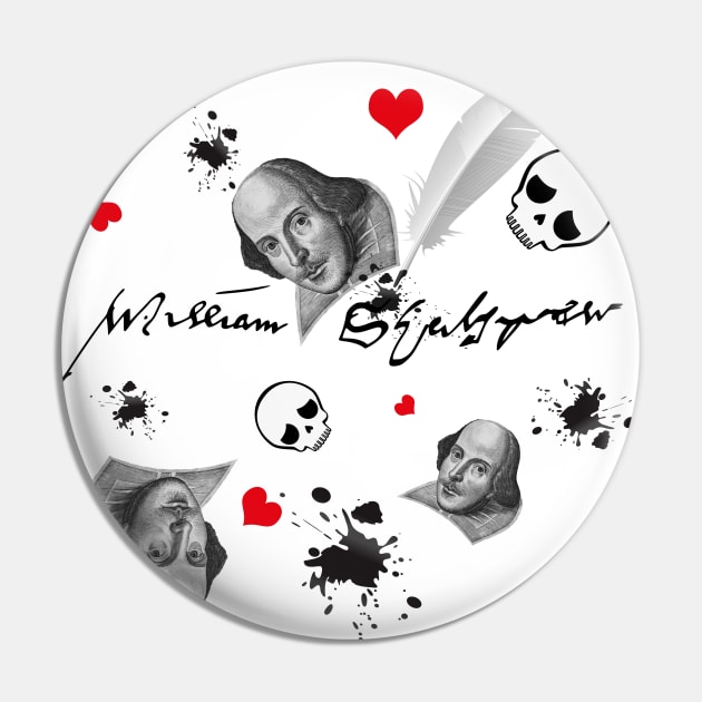 William Shakespeare Pin by shippingdragons