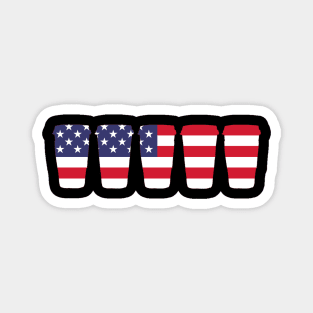 American Flag Cups Magnet