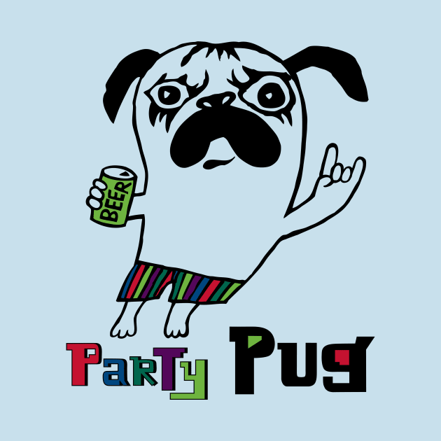 Party Pug by Andibird