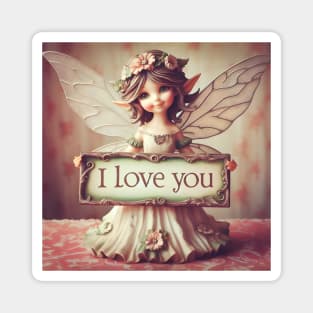 Valentine I Love You Pixie Fairy Magnet