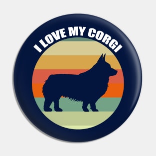 I Love My Corgi Pin