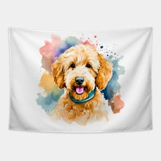 Adorable Goldendoodle Watercolor Tapestry