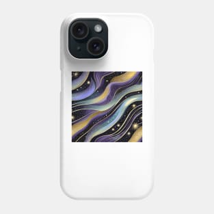 Geometric pattern of curved seamless stripes making a starry night with galaxy and stars Phone Case