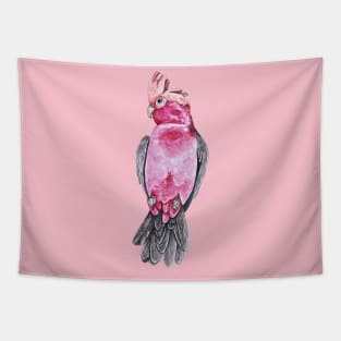 Pink Galah Parrot in Watercolor Tapestry