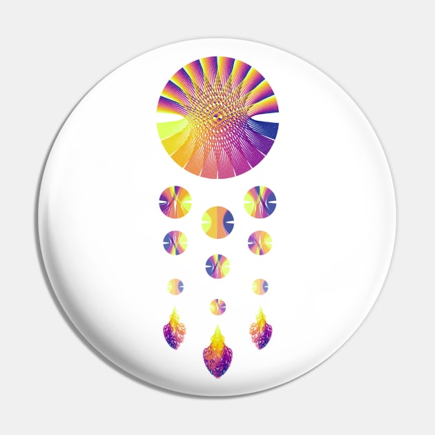 Dream Catcher | Sunset Graphs Blue Red Yellow (White) Pin by aRtVerse