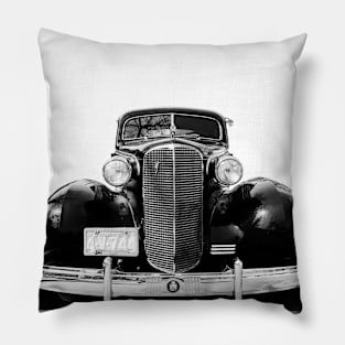 1940s classic car in black and white - Cadillac Pillow