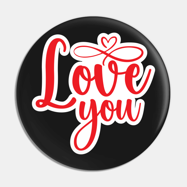 Valentine's Day Stickers - Love You Pin by Lemonflowerlove