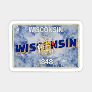 Wisconsin vintage style retro souvenir Magnet