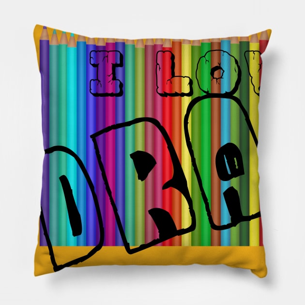 I love draw Pillow by Ahmed ALaa