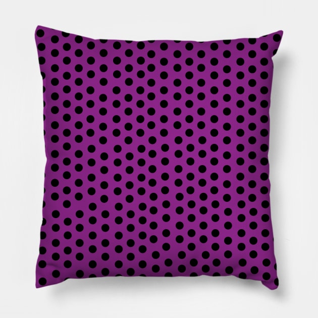 Polka Small-Dot Dark Purple Pillow by dhuffines