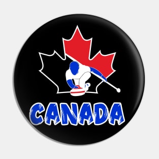 Curling Canada for Canadian Curling Fan and Curling Player Pin