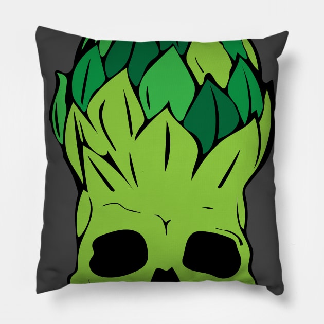 Hophead Skull Pillow by WriteThisOff