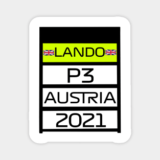 Lando Norris P3 Austria 2021 Pit Board Magnet