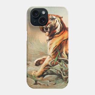 19th century Royal Bengal tiger chromolithograph Phone Case