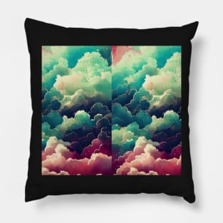 Sunset afther a Storm Moody Clouds Fluffy Clouds Pillow