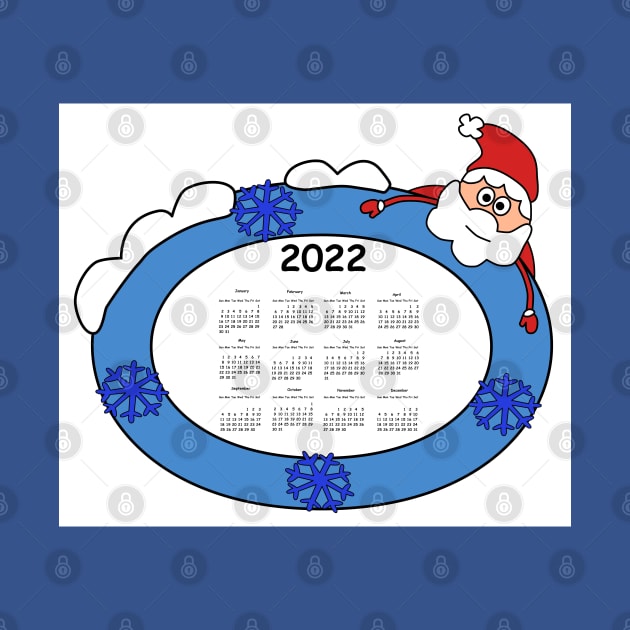 Calendar 2022 with Santa. Planning business, design modern by grafinya