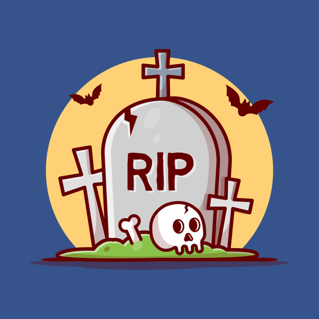 Discover Halloween Tombstone Cartoon Vector Icon Illustration - Tombstone - T-Shirt