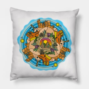 Desert Southwest Themed Mandala Pillow