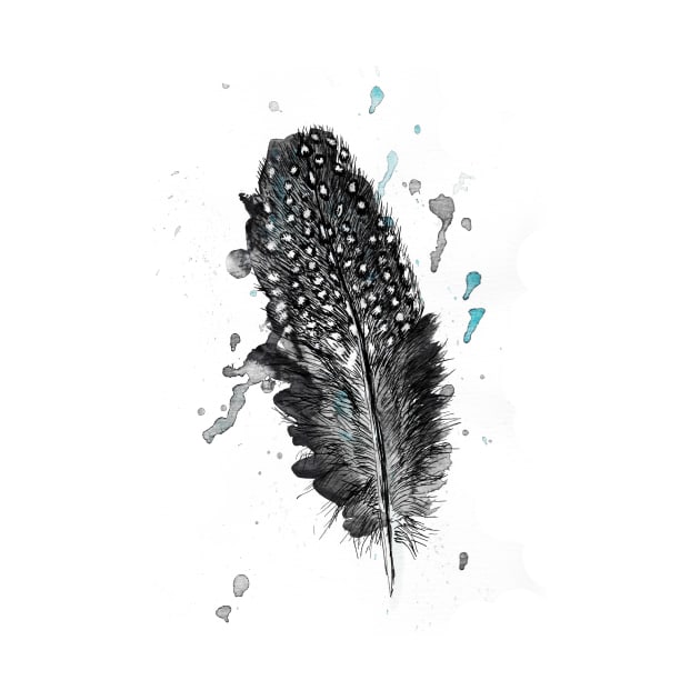 Guinea Fowl Feather Print by rachelsfinelines