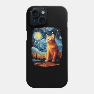 Starry Night Orange Cat - For Van Gogh Cat Moms & Cat Dads Phone Case