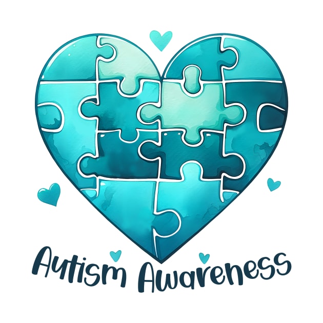 Puzzle Heart Autism Awareness Gift for Birthday, Mother's Day, Thanksgiving, Christmas by skstring