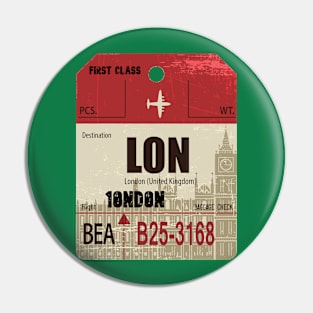 London UK luggage tag Pin