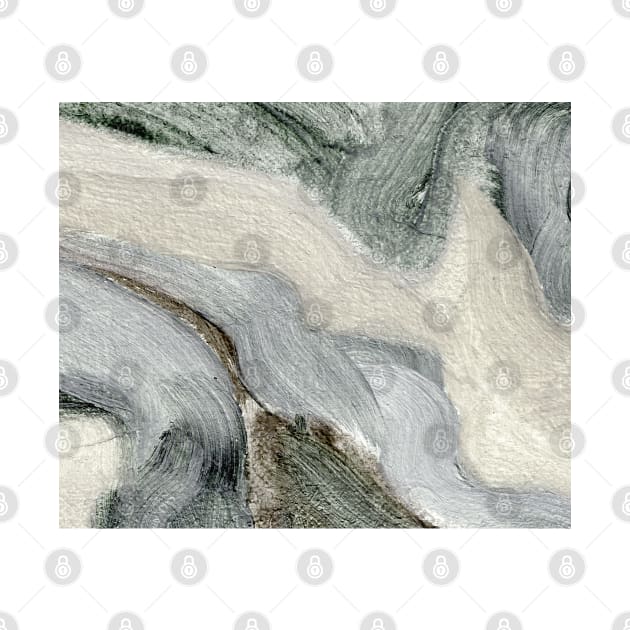 Abstract Oil Painting Linen Greenish Gray 1c8 by Go Abstract Art