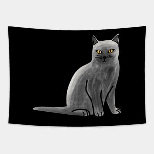 Gray British Shorthair Cat Tapestry