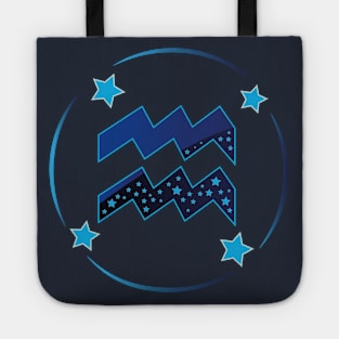 Zodiac Astrology Aquarius Tote