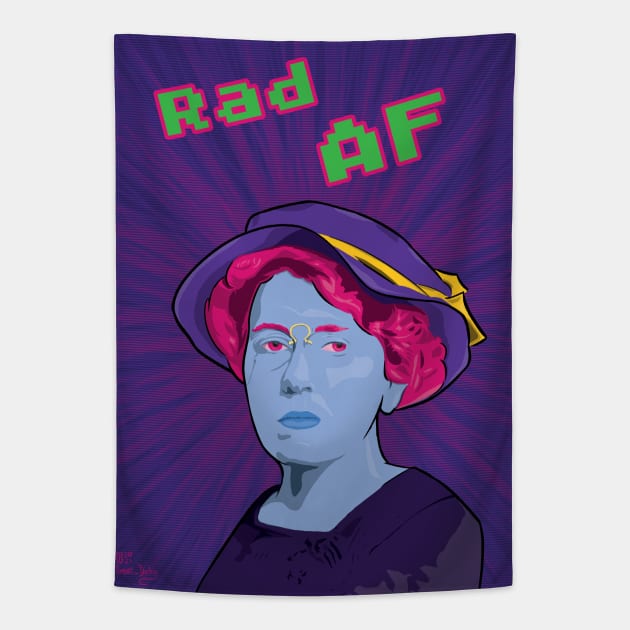 Emma Goldman is Rad AF Tapestry by BeSmartFightDirty