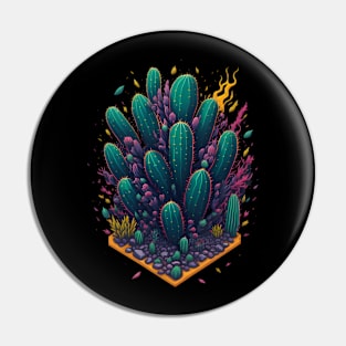 Cactus graffiti art design Pin