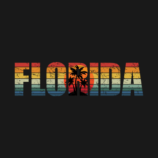 Retro Florida with Palm Trees and Sunset T-Shirt