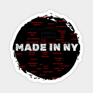 Made In NY Map Born & Raised By Abby Anime (c) Magnet