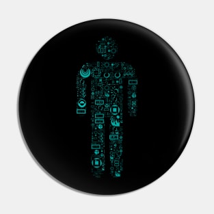 Metal Man Word Cloud (4) Pin