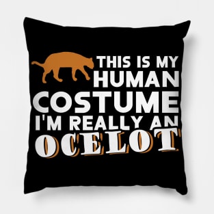 Human costume ocelot cool cat fan saying Pillow