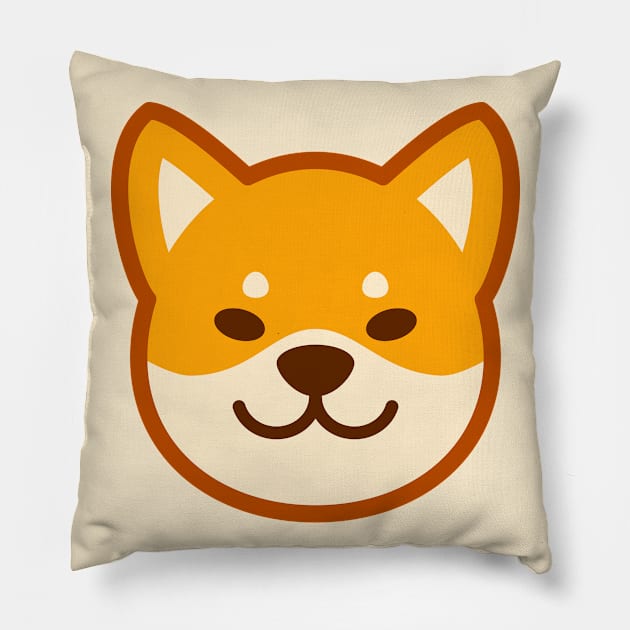 Gold Shiba: Eyes open smile Pillow by Red Wolf