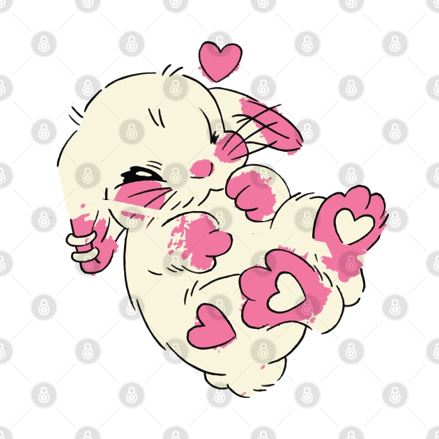 bunny love hearts cute bunny by lazykitty