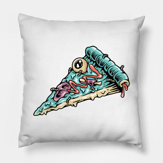 Pizza Zombie Pillow by quilimo