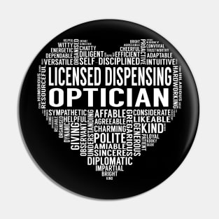 Licensed Dispensing Optician Heart Pin