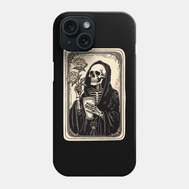 Skeleton Tarot Card Phone Case by ChillxWave